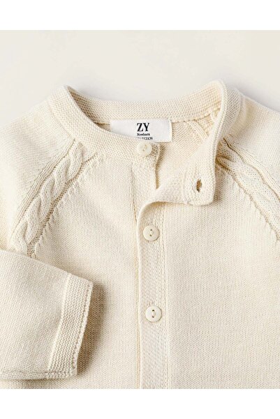 Ziddy COTTON CARDIGAN FOR NEWBORNS WHITE