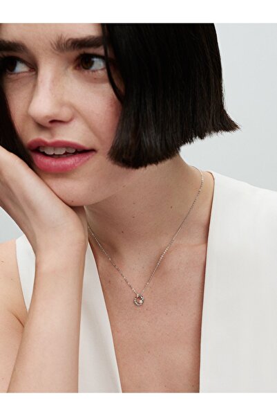 Pandora Doğal Şekilli Pavé Yuvarlak ve İşlenmiş Tatlı Su Kültür İncisi Kolye