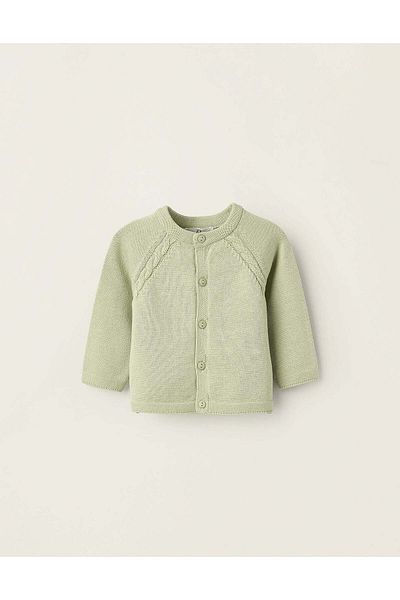 Ziddy COTTON CARDIGAN FOR NEWBORN GIRLS GREEN