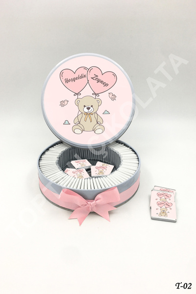 KAKAO AĞACI 100 Adet Ayıcıklı Kız Bebek Çikolatası