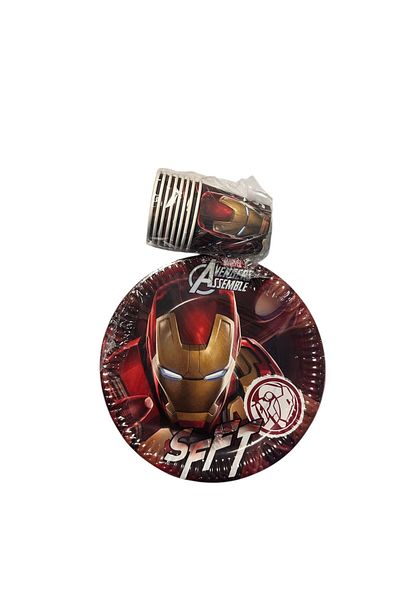 Cadde Süs Iron Man Themed Plate Glass Set of 8