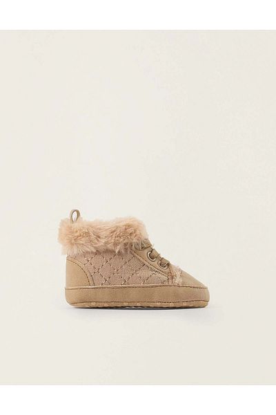 Ziddy BOOTS WITH FAUX FUR LINING FOR NEWBORNS BEIGE