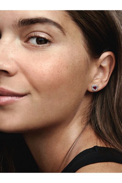 Pandora Kırmızı Sonsuzluk Sarmalı Çivi Küpe