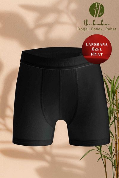 ERDEM İÇ GİYİM Weweus Siyah Erkek Çocuk Süper Ince Doğal Bambu Boxer 3365