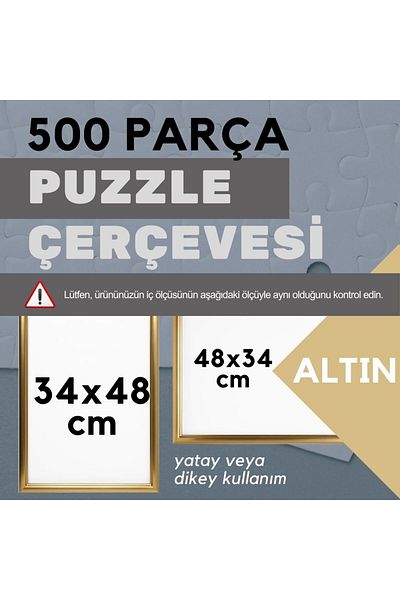 CreaWitch 34X48 cm - Puzzle Frame - 500 Pieces Color Black Brown Gold White Platinum Clear Pvc
