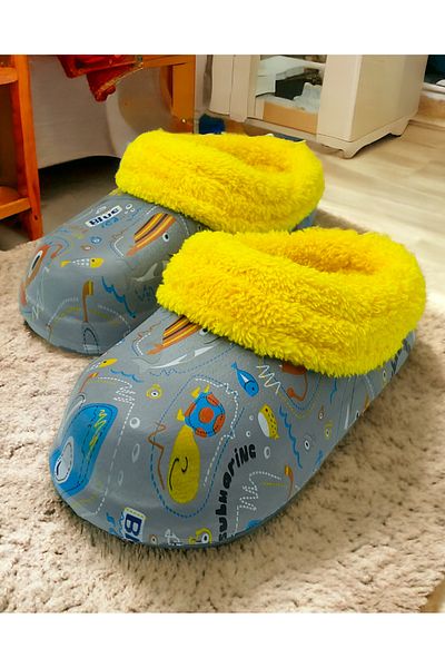 GEZER Men's Crew & House Slippers with Fur Inside