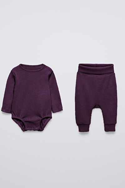 hepbaby طقم طماق وبدلة أطفال مضلعة