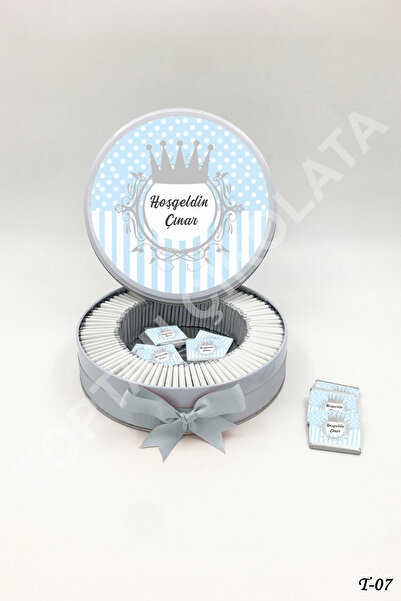 KAKAO AĞACI 100 Adet Gri Taçlı Erkek Bebek Çikolatası