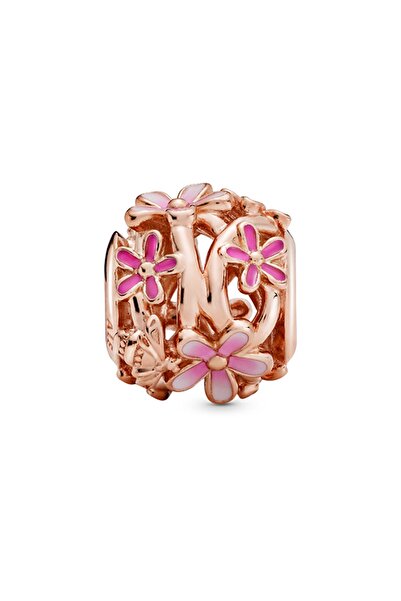 Pandora Kafes İşi Pembe Papatya Charm