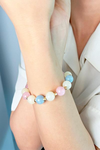 Sose Moda Pink Morganite Natural Stone Bracelet