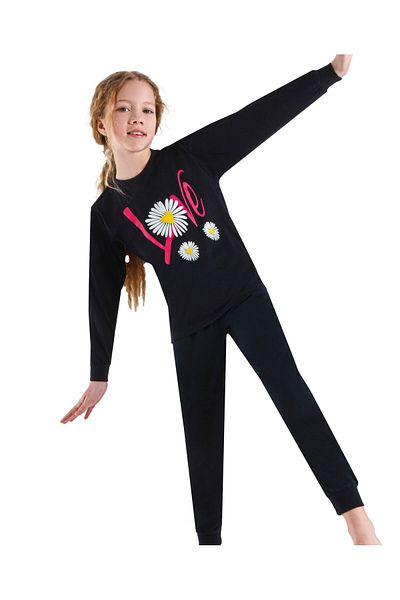 ERDEM İÇ GİYİM Weweus Girl's Navy Blue Pajama Set - 3747