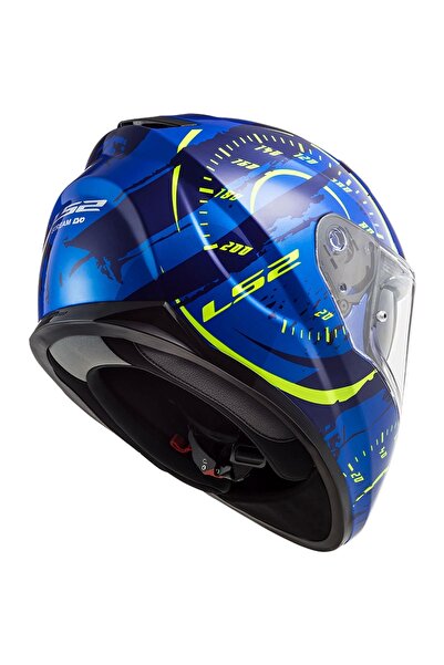 LS2 STREAM EVO TACHO MAVİ-NEON SARI KASK