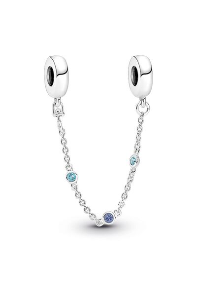 Pandora Üç Mavi Taşlı Güvenlik Zinciri