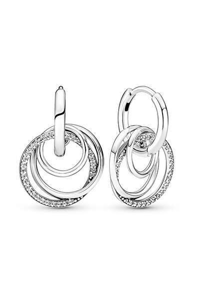 Pandora İç İçe Halkalı Daima Aile Halka Küpe