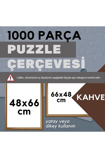 CreaWitch 66X48 cm - Puzzle Frame 1000 Pieces Color Black Brown Gold White Clear Pvc