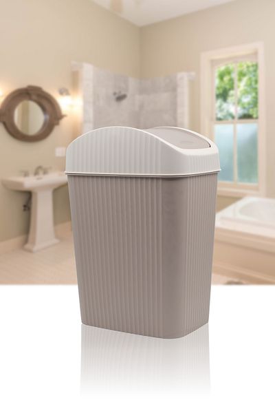 Fesya Home Ριγέ Κάδος Απορριμμάτων Καφέ 10,5 λίτρων Κουζίνα Μπάνιο Κάδος Απορριμμάτων