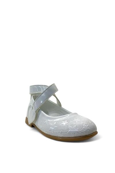 Tuğba Ortopedi 487 Ortopedik Kız Bebek Beyaz Rugan Babet