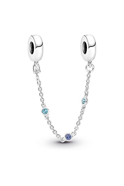Pandora Üç Mavi Taşlı Güvenlik Zinciri
