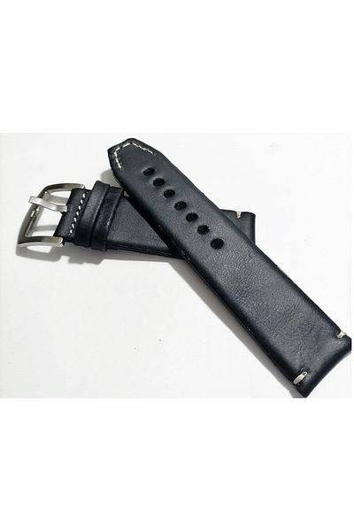 FADO 20 mm Coffee Color Leather Fossil Watch Band - Dark Blue (139)
