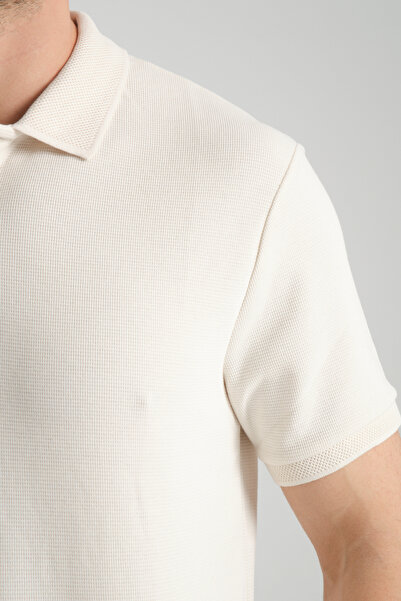 Frappoli Чоловіча футболка з коміром-вафелькою - 100% бавовна, на ґудзиках, прямий крій