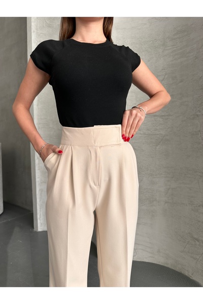 LePold Γυναικείο παντελόνι Lycra Velcro Μαύρο Palazzo