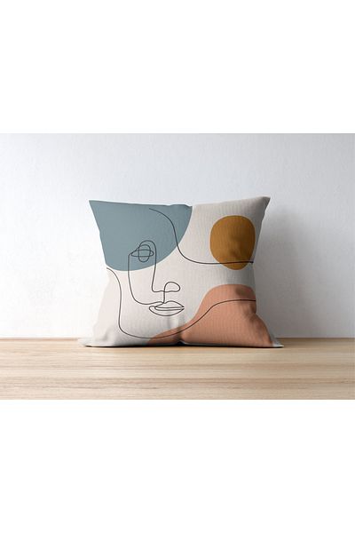 Home Rachel Fabric - 4 Pcs Kirlent and Case Athira Minimal Digital Printed 45X45 Poofic Padded