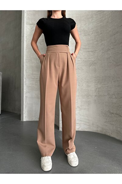 LePold Γυναικείο παντελόνι Lycra Velcro Μαύρο Palazzo