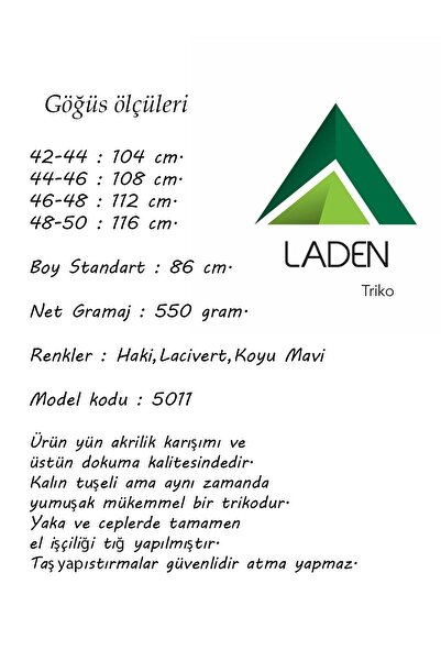 Laden Knitwear Crocheted Stone Long Thick Wool Women's High Quality Zippered Mother's Winter Navy Blue Vest