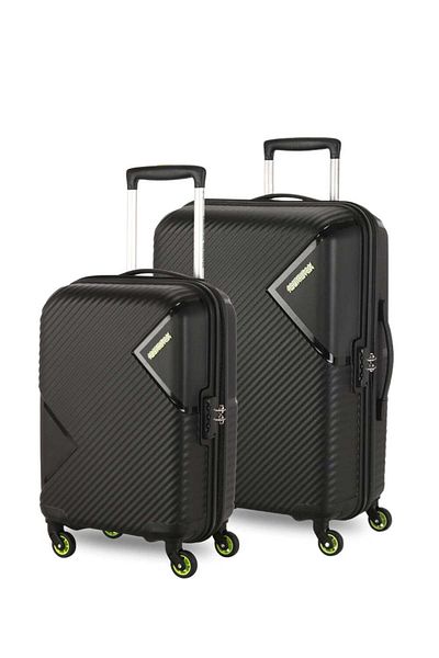 American Tourister OMEGA HARD Spinner Trolley Luggage 2 PCS SET BLACK