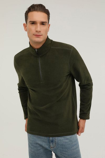 Kinetix Ανδρικό Fleece 2pr Χακί γιακά με φερμουάρ