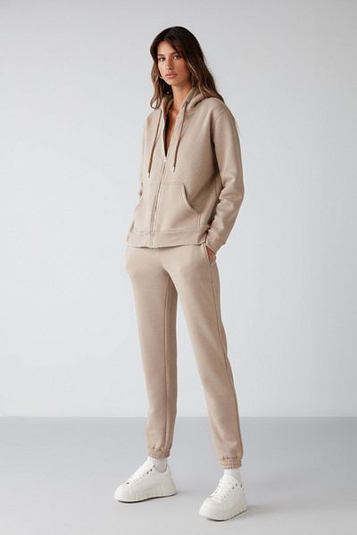 GRIMELANGE Marıtza Damen-Jogginghose in regulärer Passform, Nerz, mit elastischem Bund und Beinen und Fleece-Innenseite