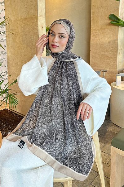 lamelif.com Βαμβακερό σάλι με ρετρό σχέδιο
