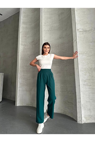 LePold Women's Lycra Velcro Closure Black Palazzo Pants