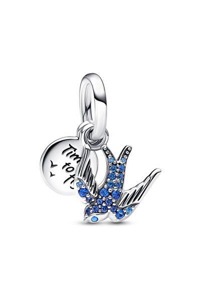 Pandora Işıltılı Kırlangıç Çift Sallantılı Charm