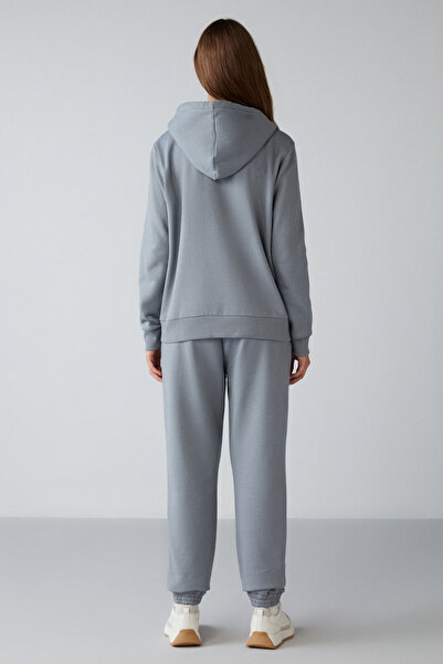 GRIMELANGE Marıtza Kadın Regular Kalıp Beli Ve Paçası Lastikli Içi Polarlı Mavi Eşofman Altı