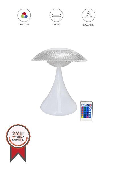 Torima Abajur Kristal Elmas Masa Lambası Led Işıklı Akrilik Gece Lambası LW31 Beyaz