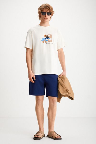 GRIMELANGE Uncertaın Men's Comfort Fit šortky a Bermudy v tmavě modré barvě