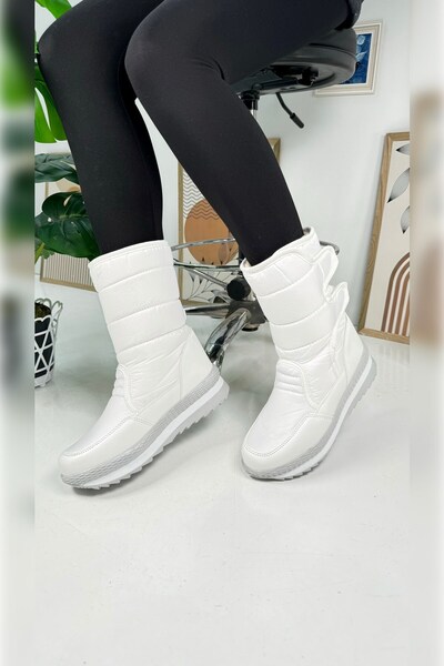 Nstil Bílé dětské sněhule pro dospělé – chlupatý vnitřní design, suchý zip, protiskluzová podrážka, unisex 802