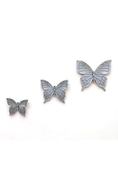 SUME Dekoratif Üçlü Kelebek Duvar Süsü Ev Dekoru