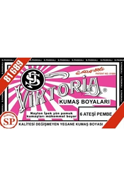 Viktoria Viktoria Toz Kumaş Boyası - 10-13 gr - 06 Ateş Pembe