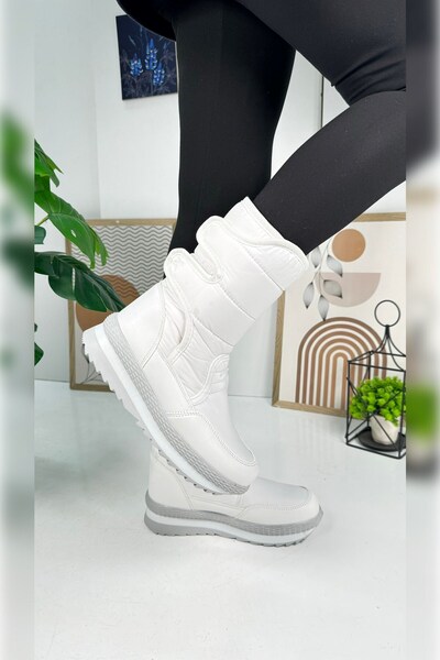 Nstil Bílé dětské sněhule pro dospělé – chlupatý vnitřní design, suchý zip, protiskluzová podrážka, unisex 802