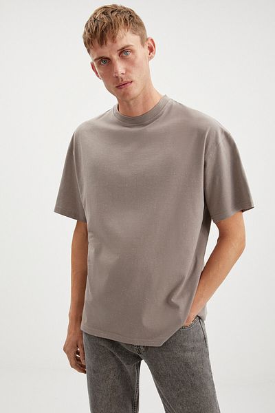 GRIMELANGE Sterling pánské oversize Fit Rain Drop Image Speciální texturované norkové tričko
