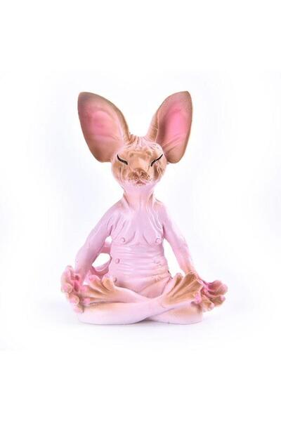 SUME Dekoratif Yoga Yapan Kedi Biblo Meditasyon Minyatür 8 Cm Sfenks Kedisi D...