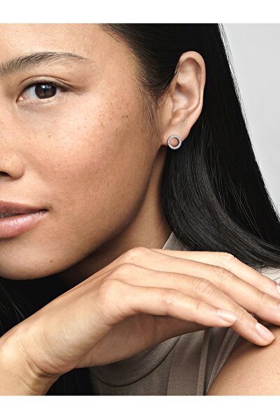 Pandora Işıltılı Yuvarlak Çivi Küpe