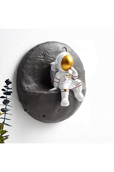 SUME Dekoratif Modern Büyük Boy 1 Adet Astronot ve Ay Figürlü Ev Dekoru Çocuk...