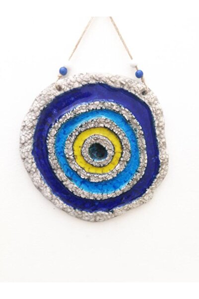 SUME Seramik Nazar Boncuğu Dekoratif Duvar Süsü Nazarlık 20x20 Cm
