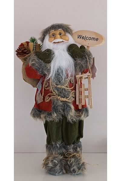 Beauty Box 1 piece christmas ornament with gift santa claus figurine large size 45cm red 3