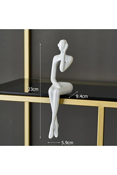SUME İskandinav Tarz Dekoratif 1 Adet Tekli Soyut Düşünen Heykel Biblo Ev Dek...