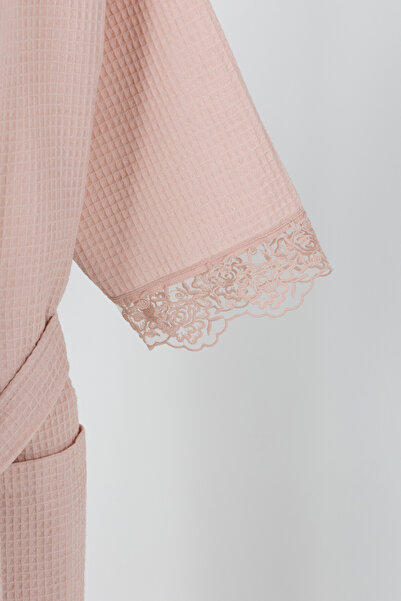 AİRYCOT Lace Pique Bathrobe Women's Dressing Gown