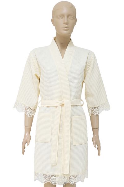 AİRYCOT Lace Pique Bathrobe Women's Dressing Gown